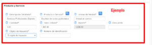 Agregar el producto o servicio en tu recibo de honorarios