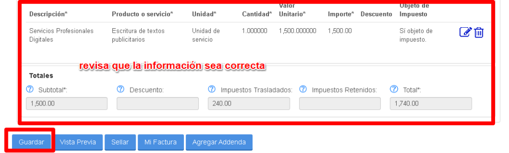 Guardar y sellar tu CFDI de recibo de honorarios